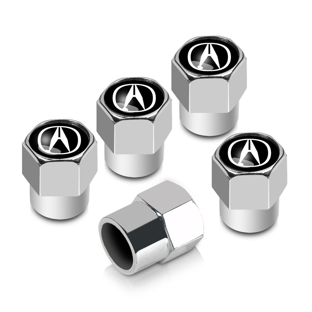 Acura Logo Tire Stem Valve Caps Set (Chrome)