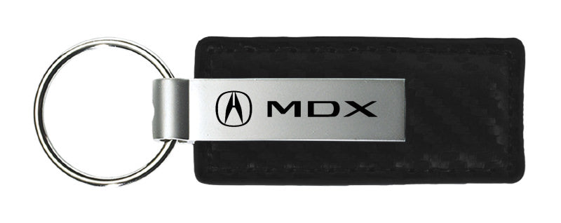 Acura MDX Carbon Fiber Leather Keychain (Black)