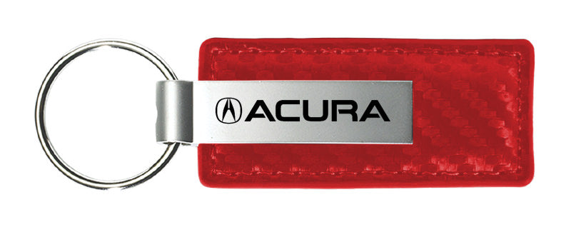 Acura Carbon Fiber Leather Keychain (Red)