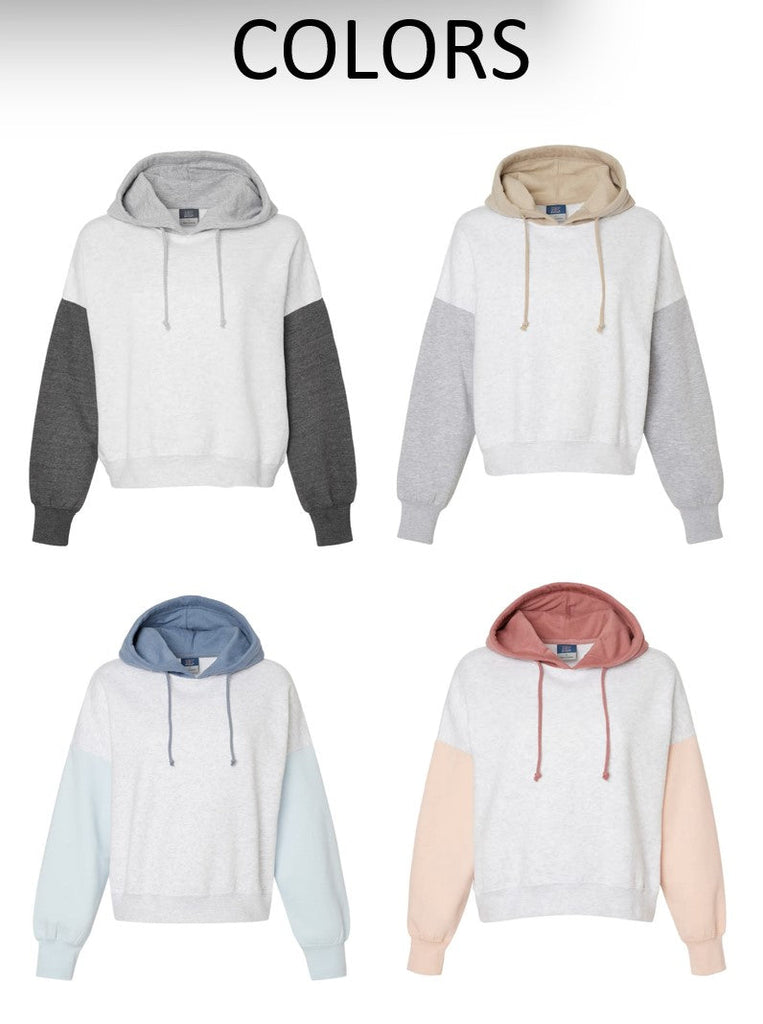 A Lot Going On MV Sport Women's Colorblocked Crop Hoodie